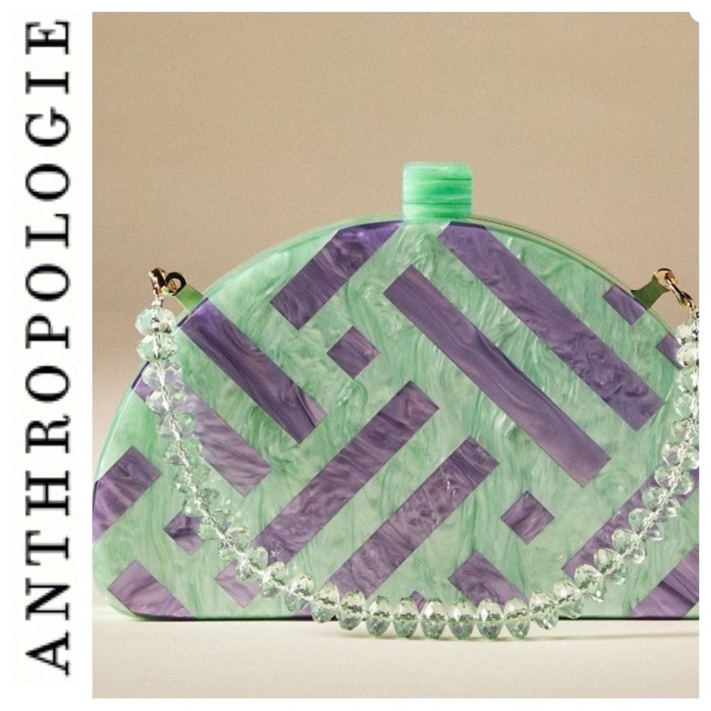 Anthropologie Half Moon Resin Purse